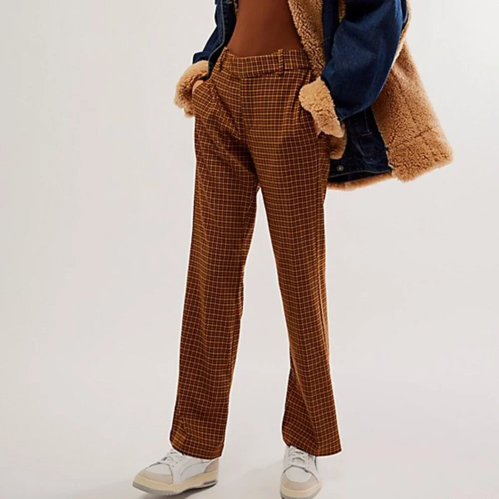NWOT Free People Jana Flare Trousers in Rust